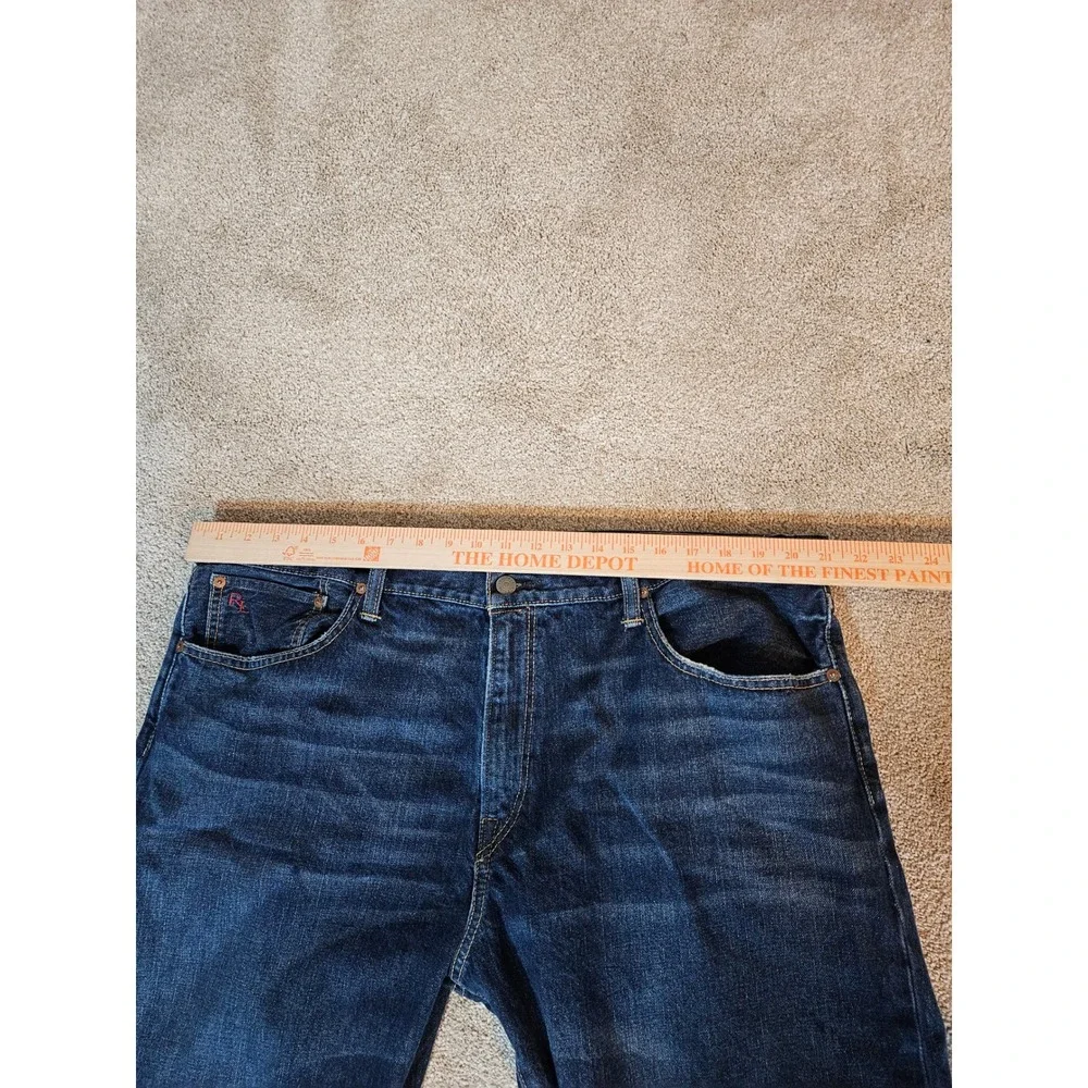 Polo Ralph Lauren Jeans Mens 42x32 Dark Wash Straight Authentic Dungarees‎ Good